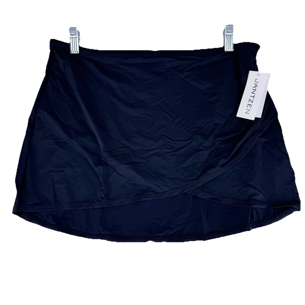 Jantzen Wrap Front Printed Swim Over Skirt Size 8 Regular Black